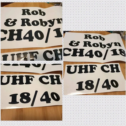 Caravan UHF Channel Decal - Vinyl Paper Love Card