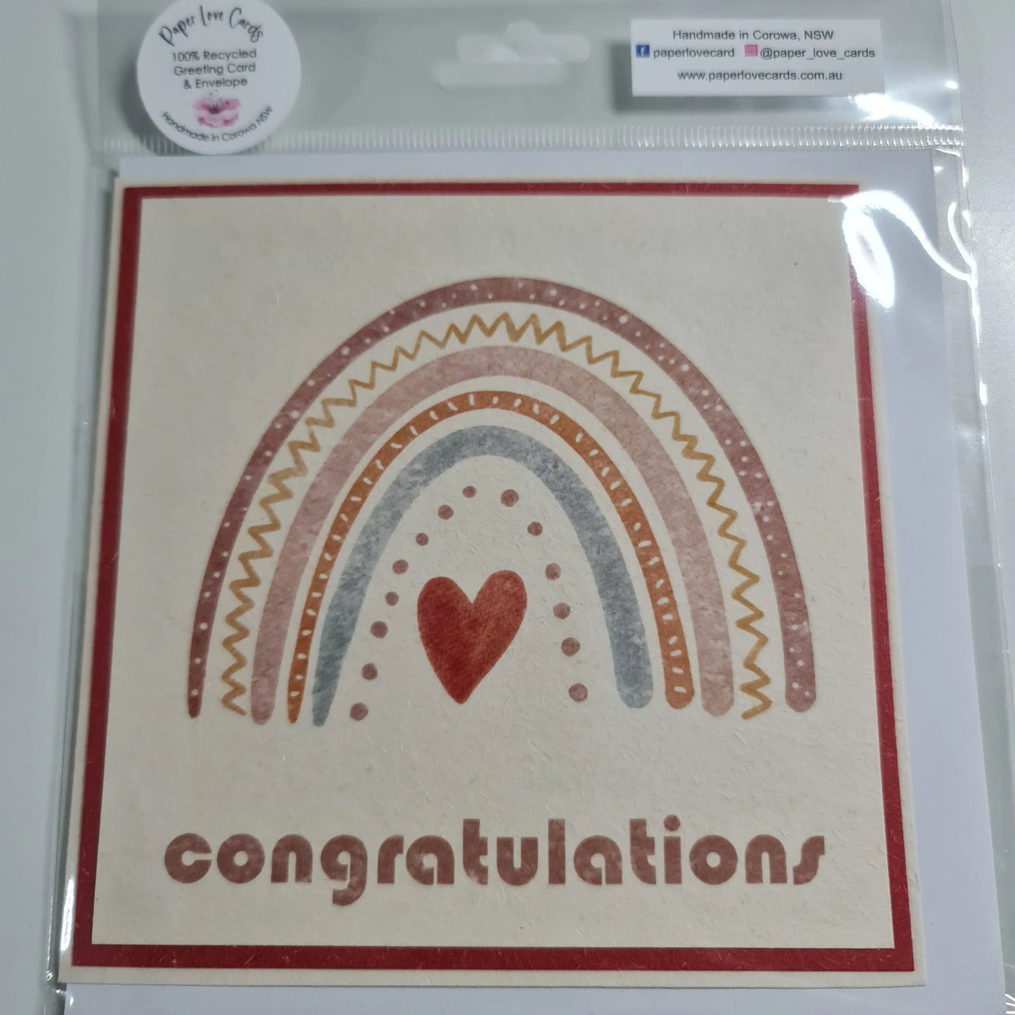 Congratulations Rainbow - Recycled Card Paper Love Cards