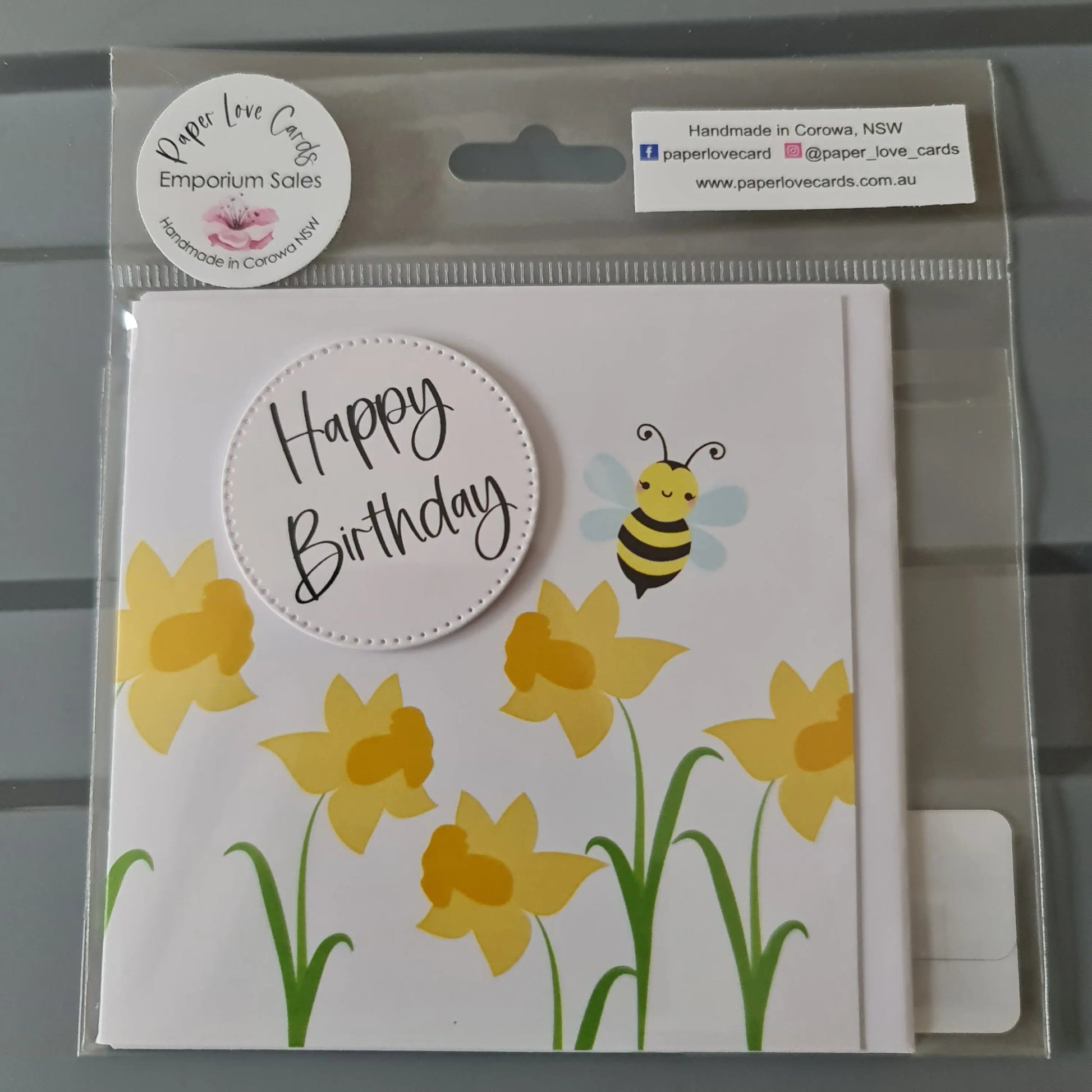 Daffodil Bee Birthday Card Paper Love Cards