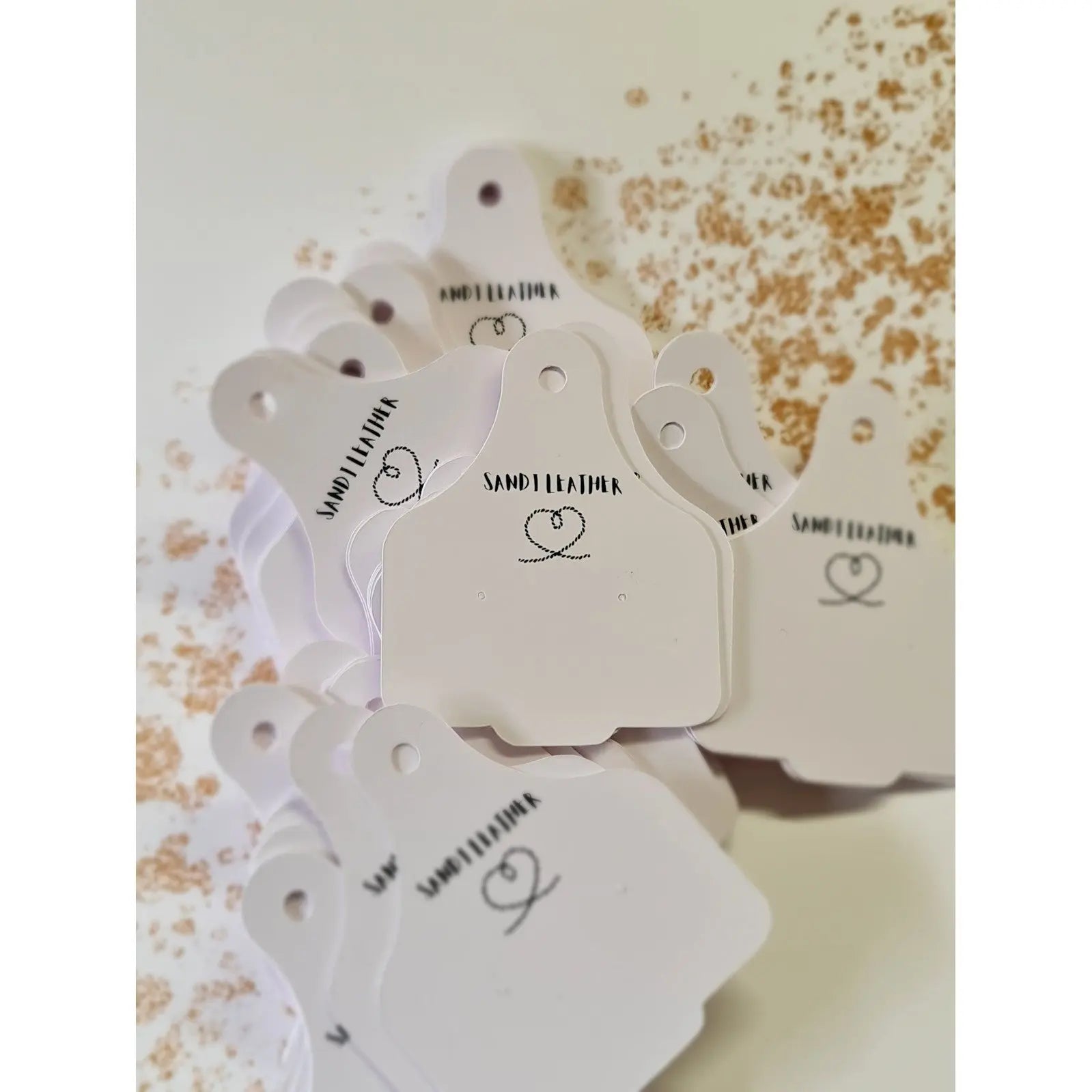 Earring Tag - Cattle Tag 7.5cm x 6cm Paper Love Cards