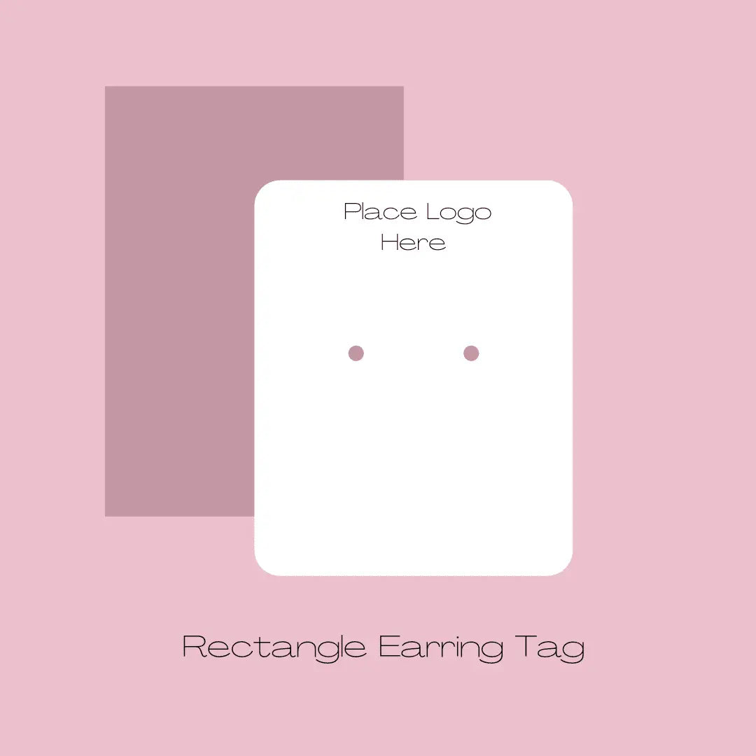 Earring Tag - Rectangle - Flat or Rounded Edge Paper Love Card