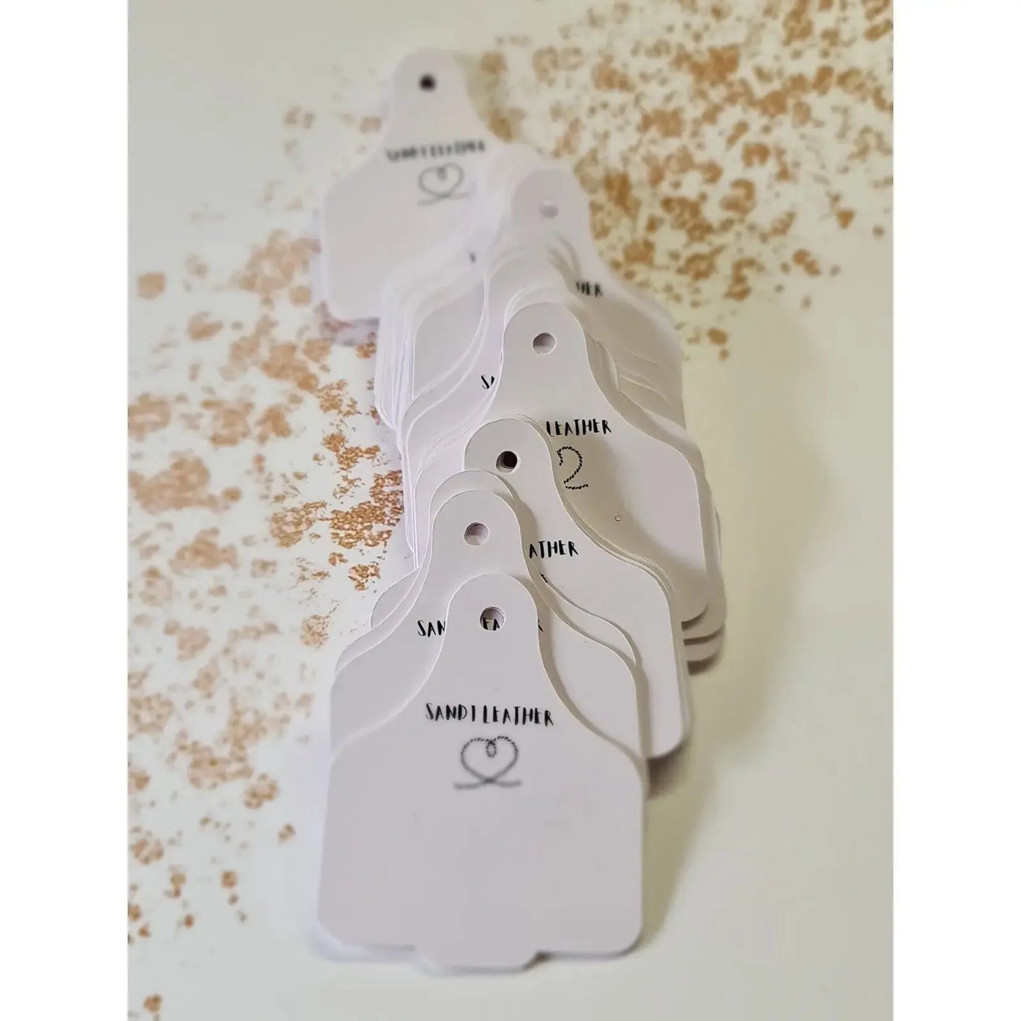 Earring Tag - Cattle Tag 7.5cm x 6cm Paper Love Cards