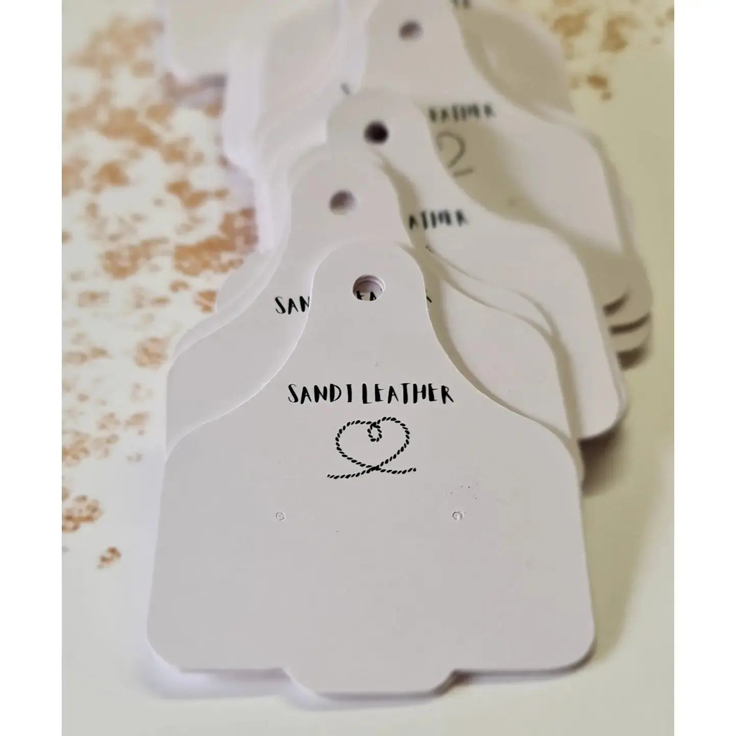 Earring Tag - Cattle Tag 7.5cm x 6cm Paper Love Cards
