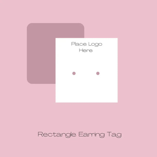 Earring Tag - Square - Flat or Round Edge Paper Love Card