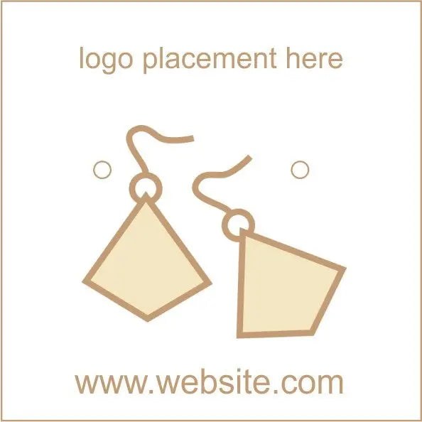 Earring Tag - Square - Flat or Round Edge Paper Love Card