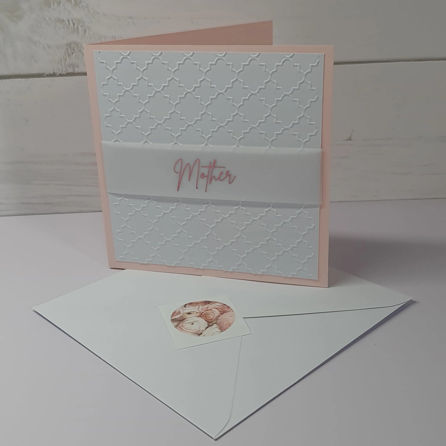 For a Special Mum - White with pink stamping and embossing Paper Love Cards