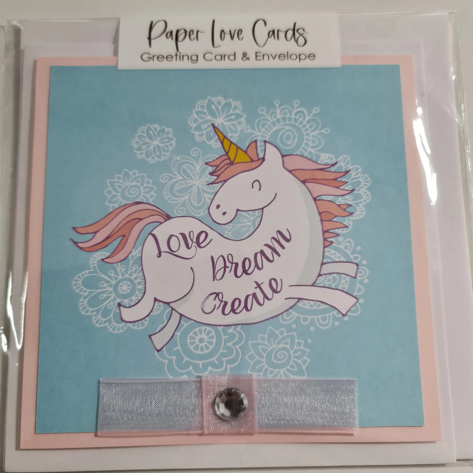 Love Dream Create Unicorn Card Paper Love Cards
