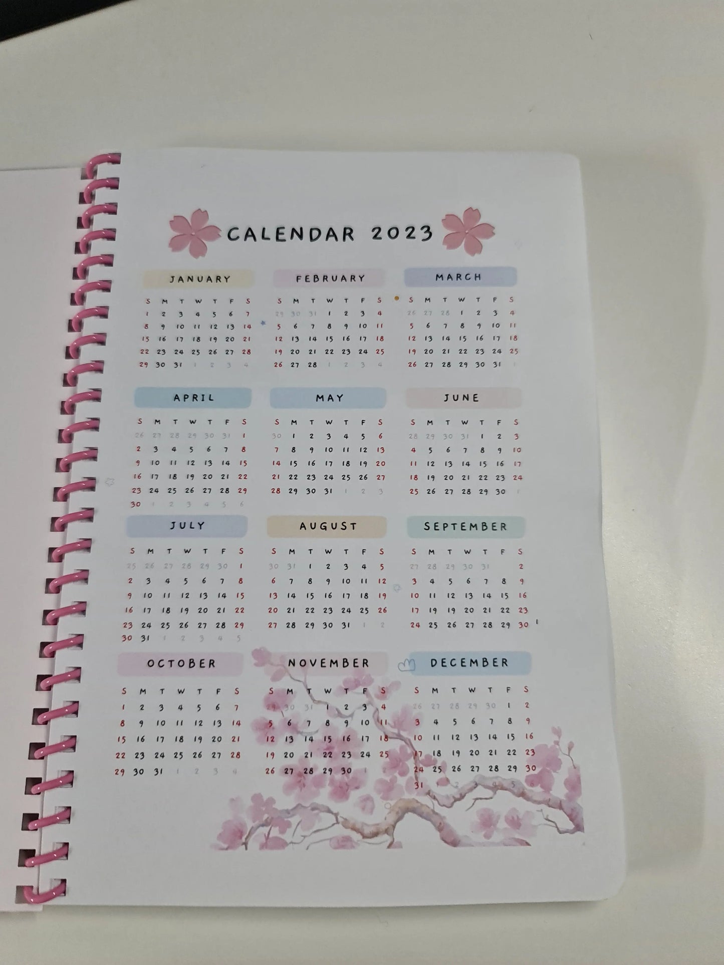 Planner - Sakura Blossom 50 page - 2023 Paper Love Card