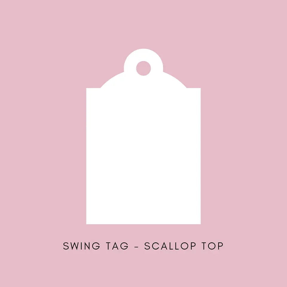 Swing Tag - Rectangle with scalloped top Paper Love Card