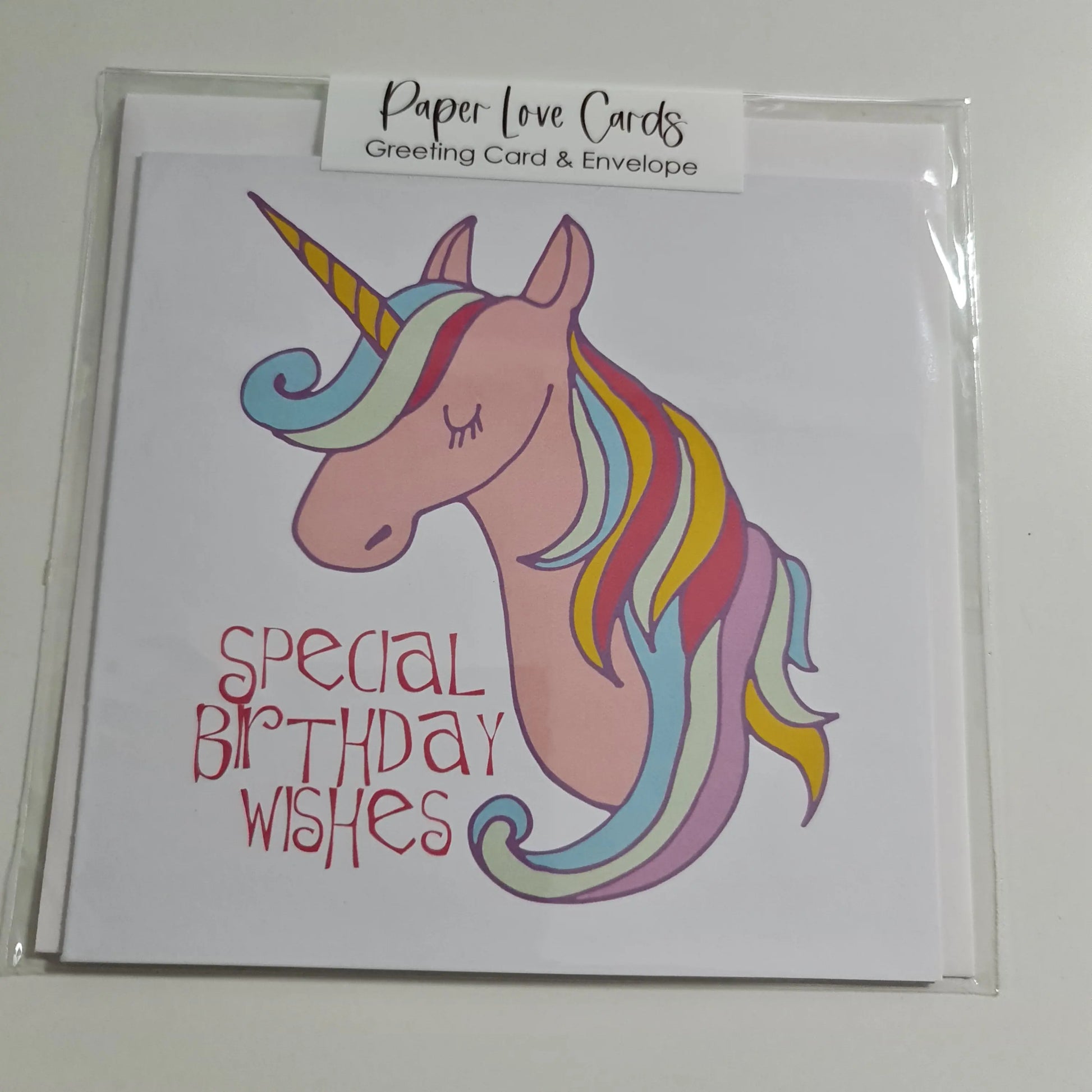 Unicorn - Special Birthday Wishes Paper Love Card
